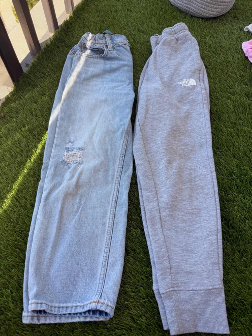 The North Face Youth Light Gray Jogger Sweatpants
